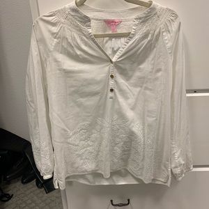 Lilly Pulitzer white detailed blouse